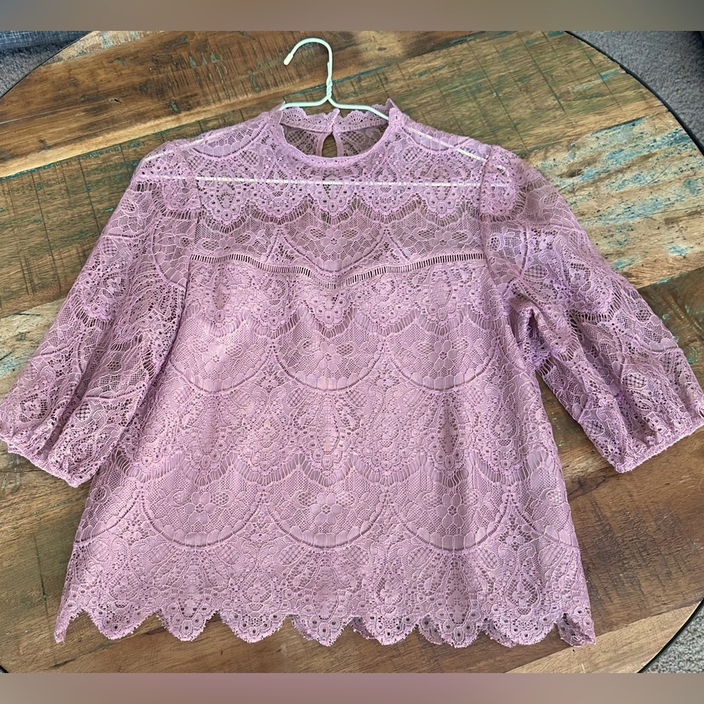 Dusty rose lace blouse